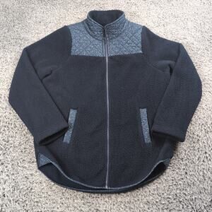 Madewell Jacket Women Extra Small Blue Mock Neck Sherpa Zip Up Outdoor Casual